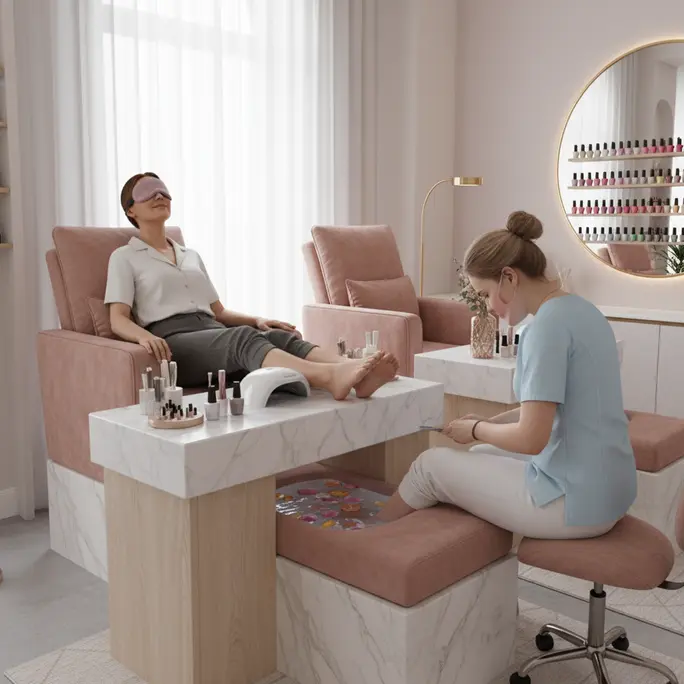 Client enjoying pedicure